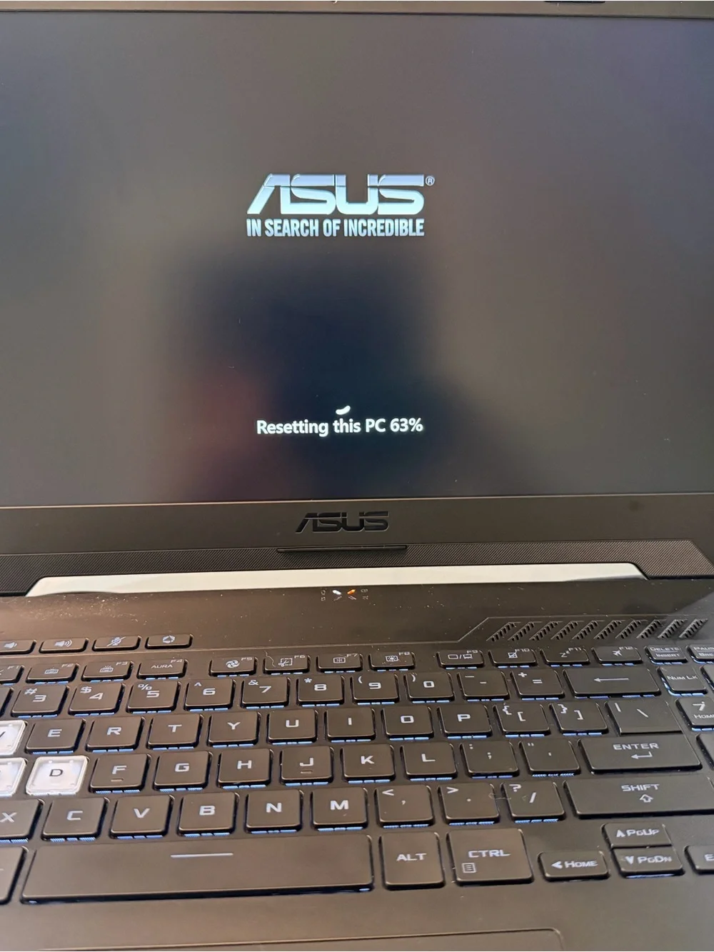 ASUS Black Gaming Laptop with Cyberpunk Display